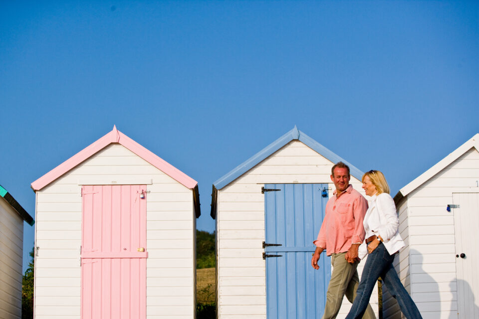 Couple by the Beach Huts, Torquay