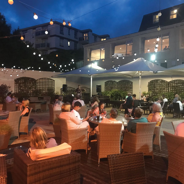Evening view of the Bistro terrace